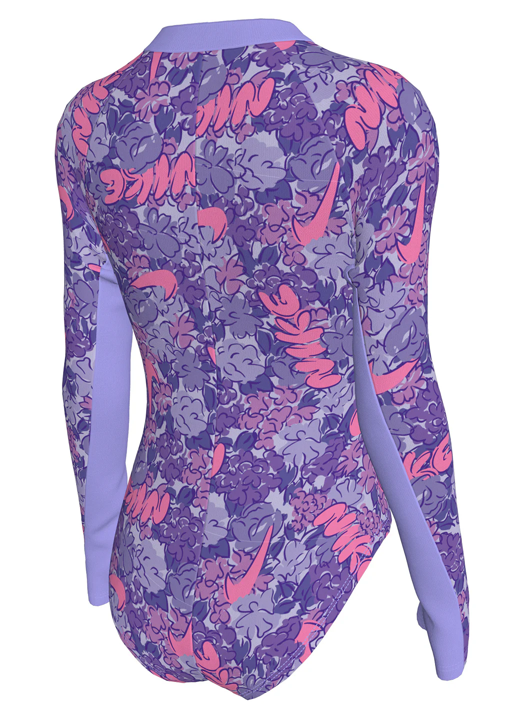 Nike Girls' Outline Floral Long Sleeve One Piece Swimsuit (Big Kid) - Image 10