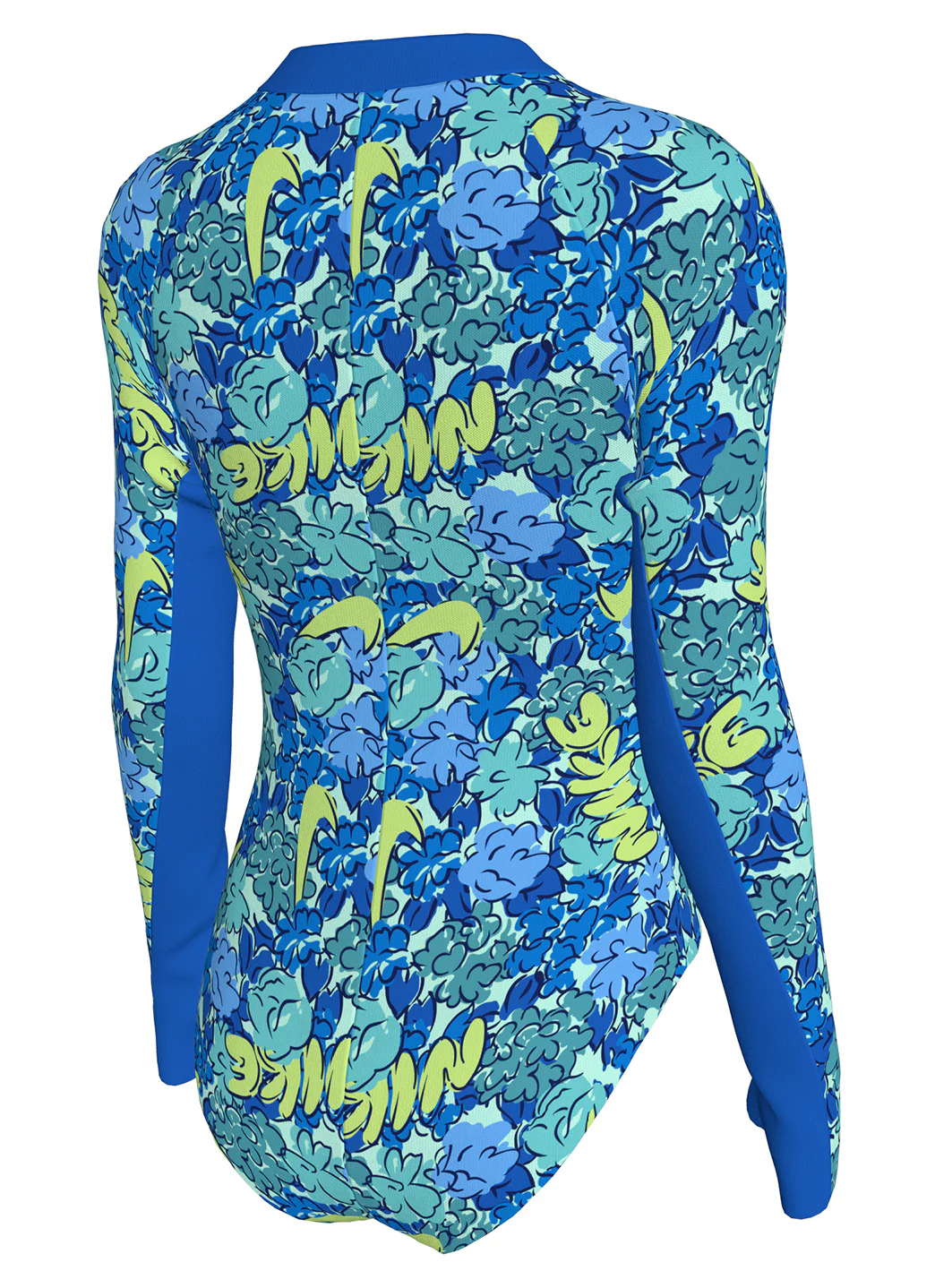 Nike Girls' Outline Floral Long Sleeve One Piece Swimsuit (Big Kid) - Image 5