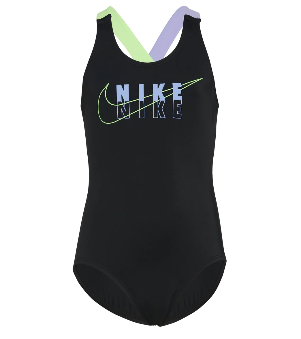 Nike Girls' Reflect Logo Crossback One Piece Swimsuit - Image 13