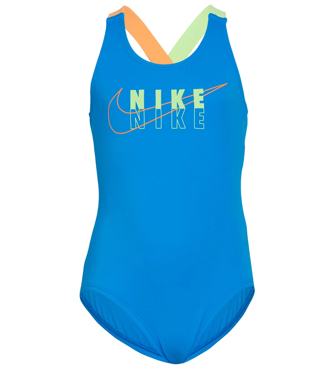 Nike Girls' Reflect Logo Crossback One Piece Swimsuit - Image 5