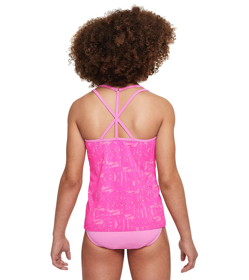 Nike Girls' Retro Flow T-Crossback Tankini Set (Big Kid) - Image 2