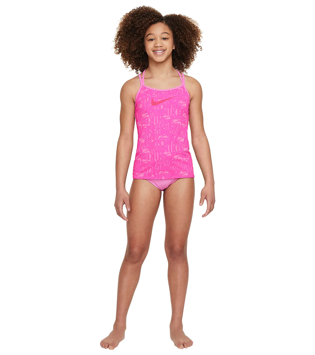 Nike Girls' Retro Flow T-Crossback Tankini Set (Big Kid) - Image 3