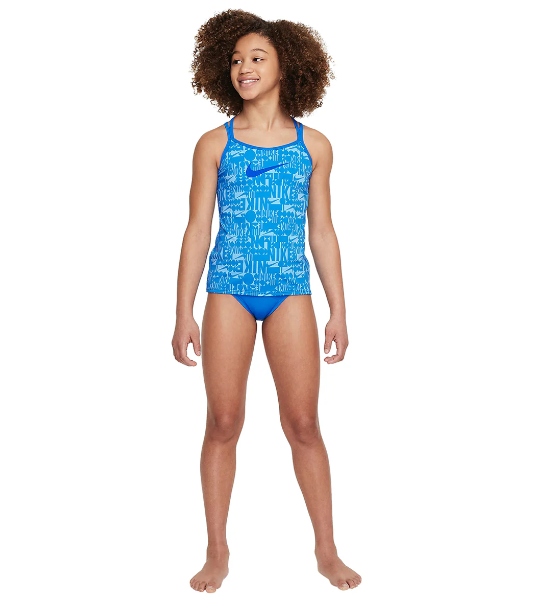 Nike Girls' Retro Flow T-Crossback Tankini Set (Big Kid) - Image 9