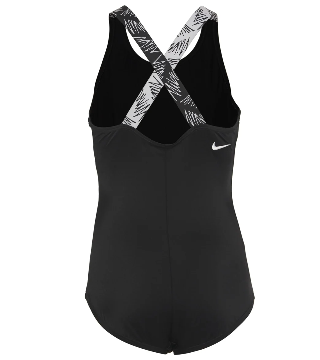 Nike Girls' Script Logo Crossback One Piece Swimsuit (Big Kid) - Image 10