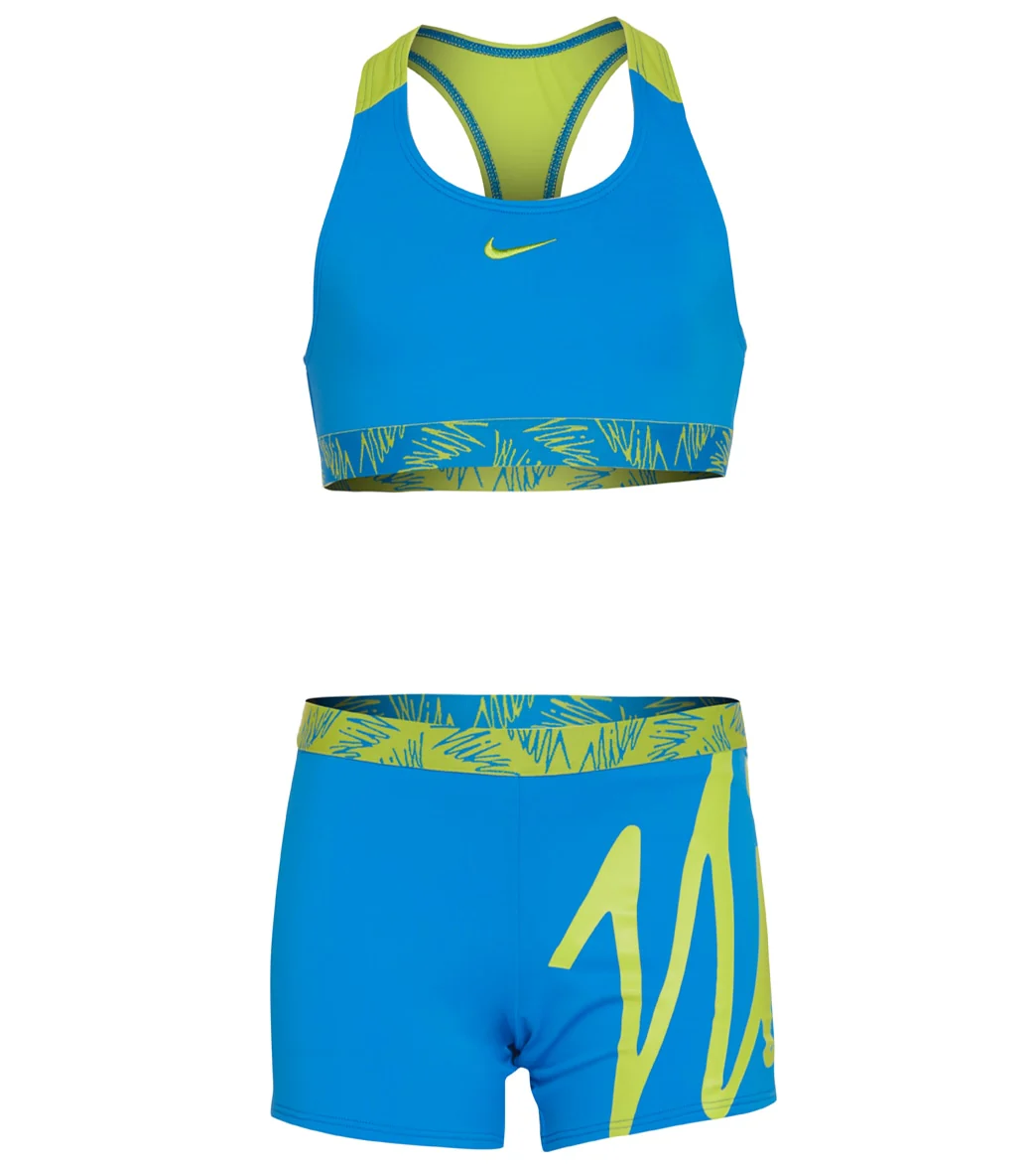 Nike Girls' Script Logo Crossback Sport Two Piece Bikini Set (Big Kid) - Image 3