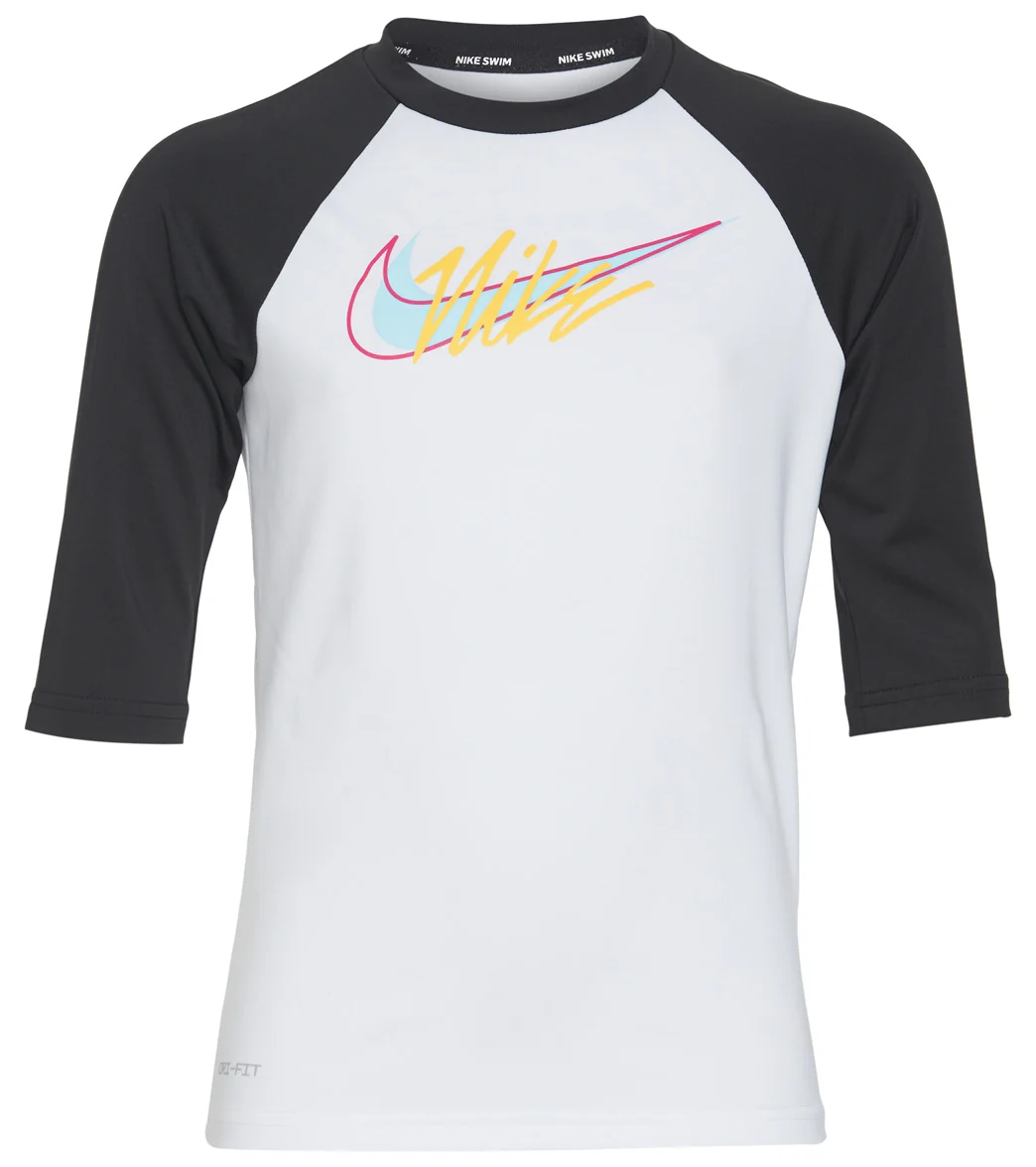 Nike Girls' Script Logo Half Sleeve Hydroguard (Big Kid) - Image 13