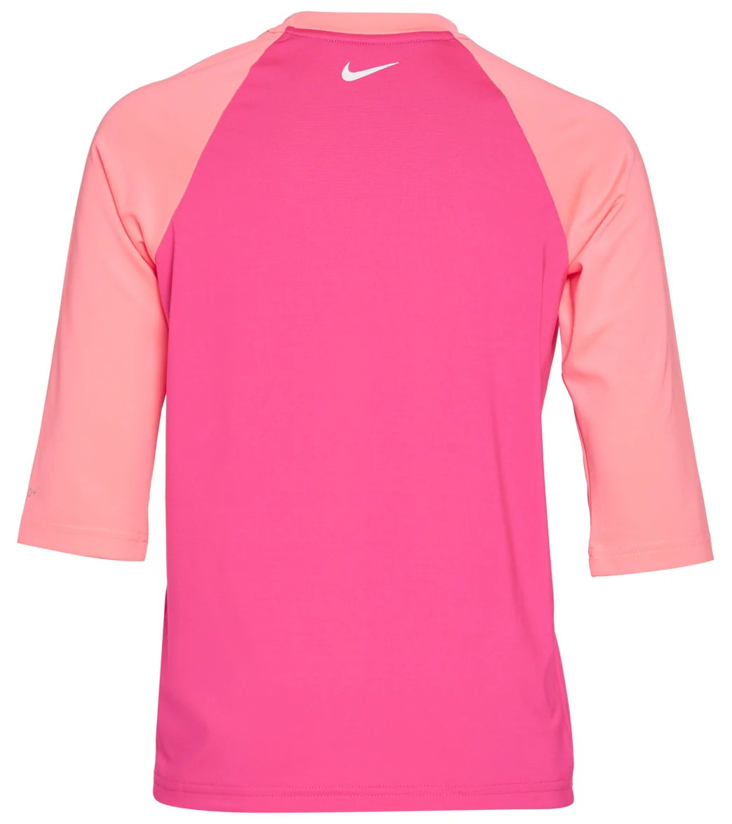 Nike Girls' Script Logo Half Sleeve Hydroguard (Big Kid) - Image 2