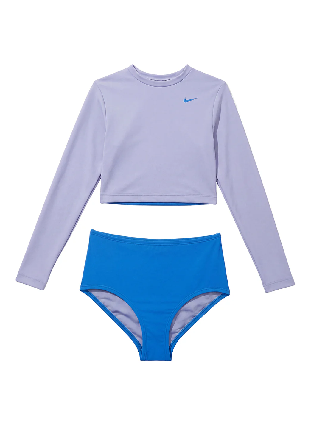 Nike Girl's Solid Essential Long Sleeve Crop Two Piece Bikini Set (Big Kid) - Image 10
