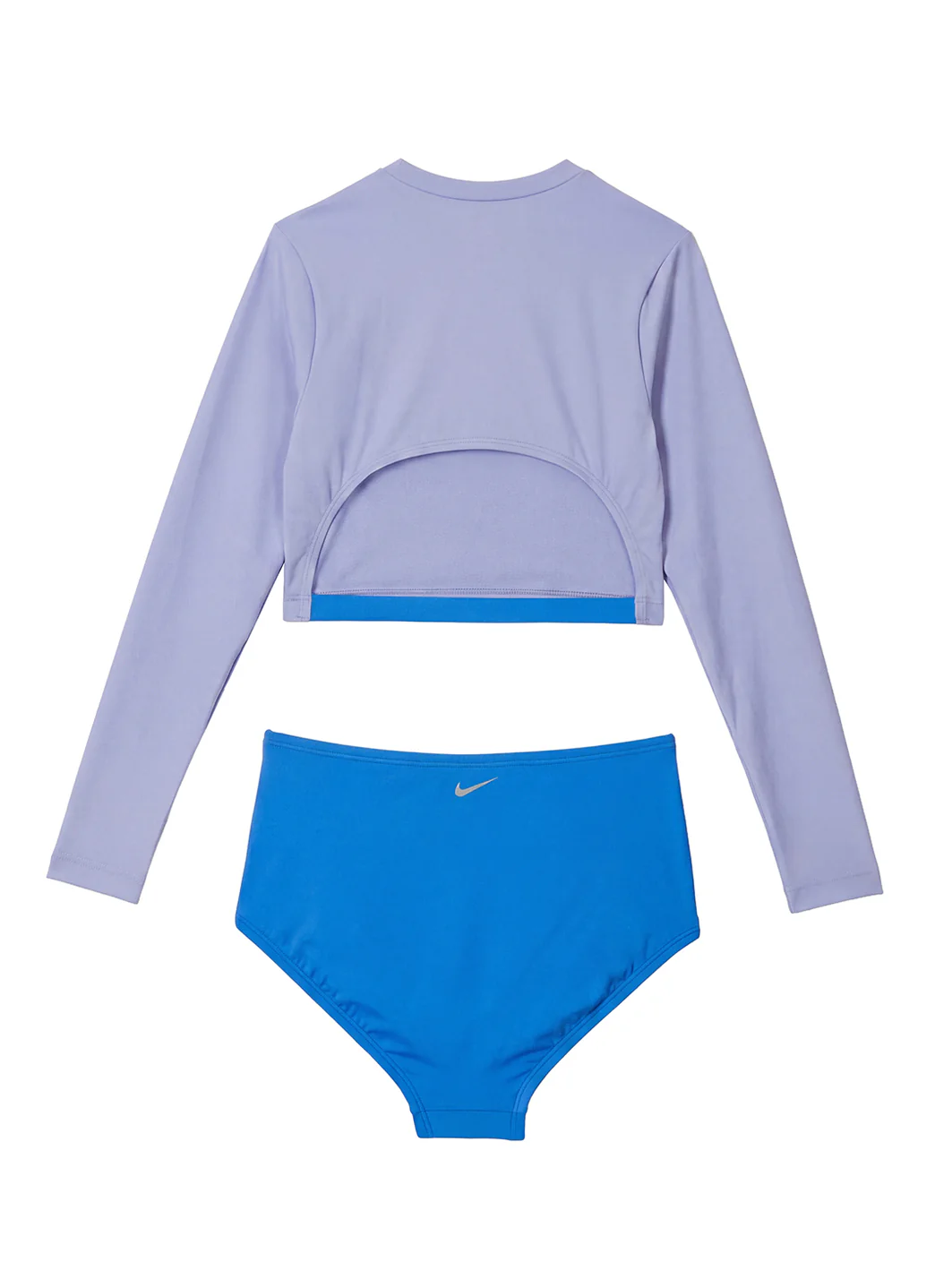 Nike Girl's Solid Essential Long Sleeve Crop Two Piece Bikini Set (Big Kid) - Image 12