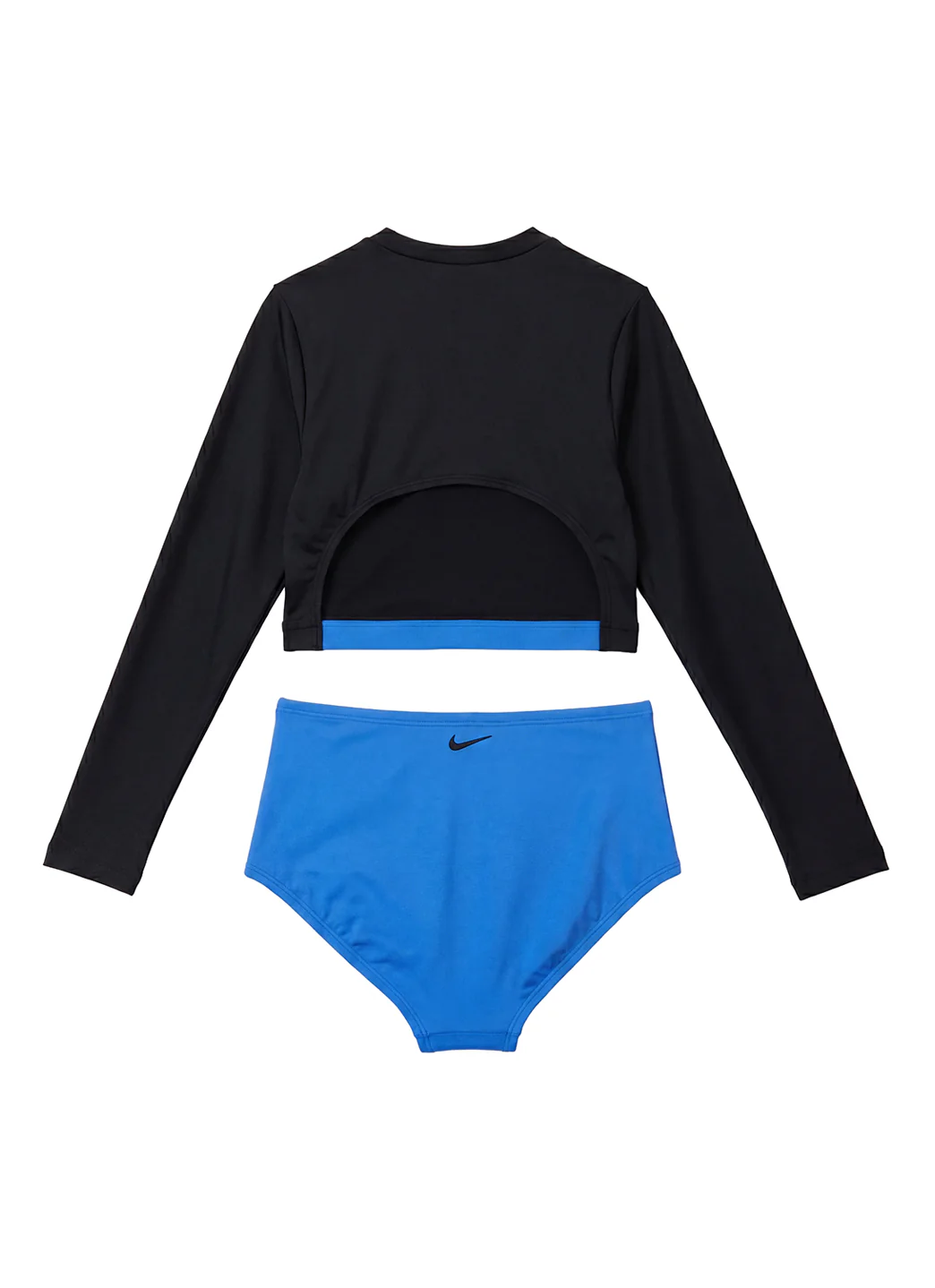 Nike Girl's Solid Essential Long Sleeve Crop Two Piece Bikini Set (Big Kid) - Image 4