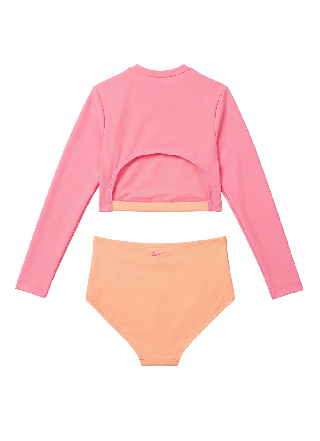 Nike Girl's Solid Essential Long Sleeve Crop Two Piece Bikini Set (Big Kid) - Image 8