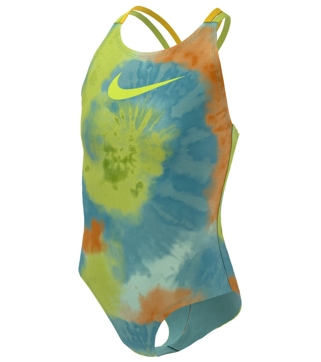 Nike Girls' Tie Dye Spiderback One Piece Swimsuit (Big Kid)
