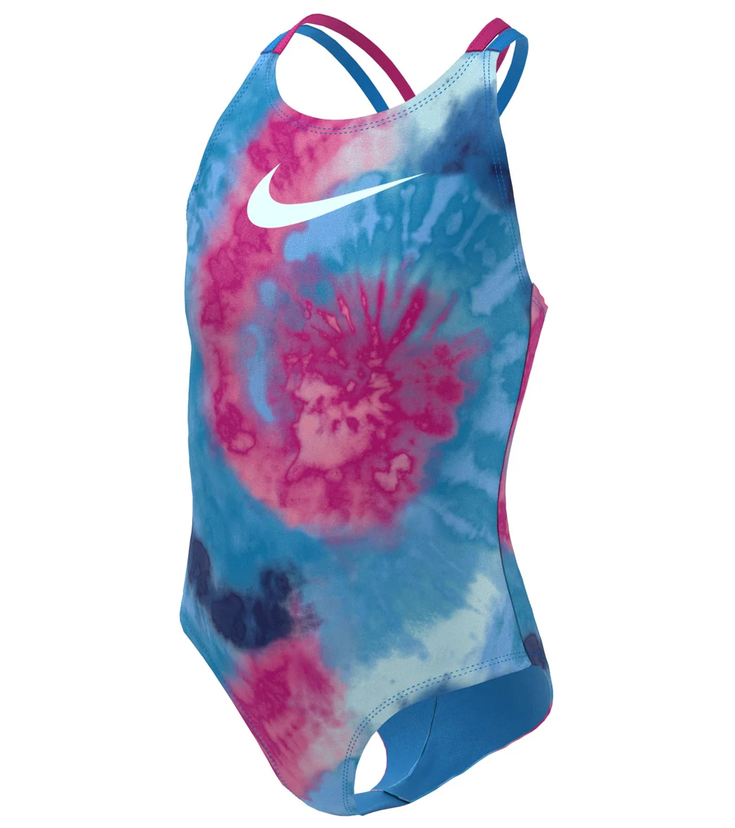 Nike Girls' Tie Dye Spiderback One Piece Swimsuit (Big Kid) - Image 13
