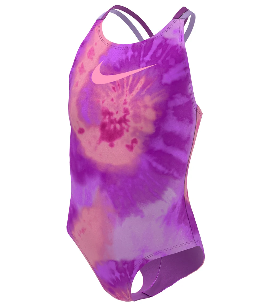 Nike Girls' Tie Dye Spiderback One Piece Swimsuit (Big Kid) - Image 5