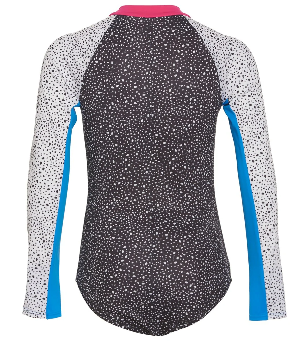 Nike Girls' Water Dots Long Sleeve One Piece Swimsuit (Big Kid) - Image 10