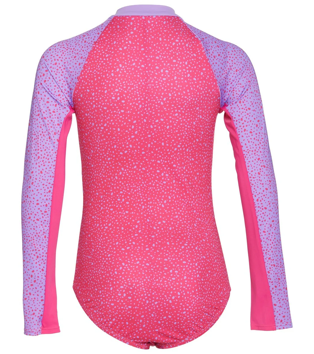 Nike Girls' Water Dots Long Sleeve One Piece Swimsuit (Big Kid) - Image 6