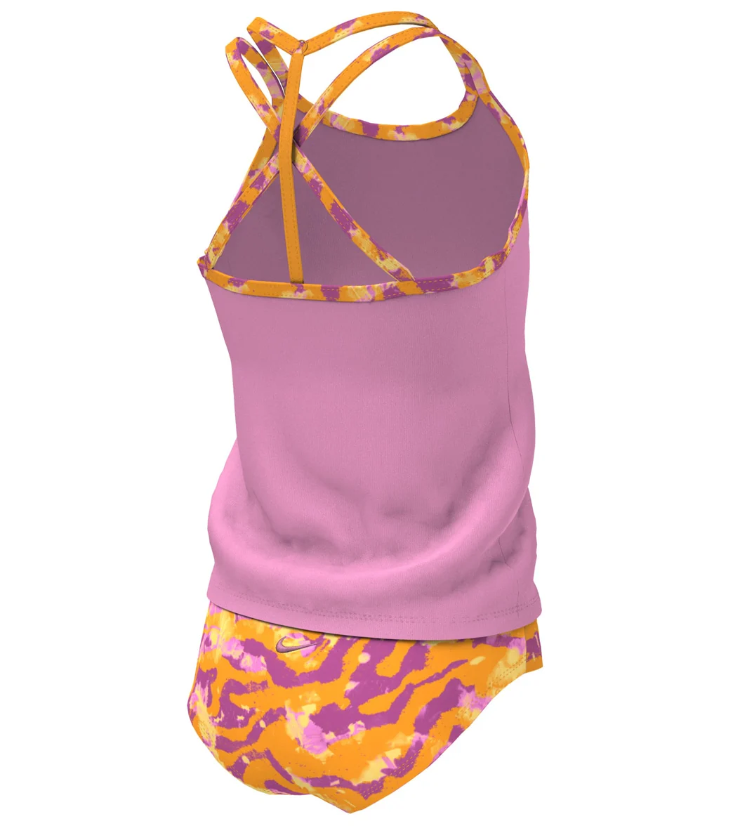 Nike Girls' Watercolor T-Crossback Two Piece Tankini Set (Big Kid) - Image 8
