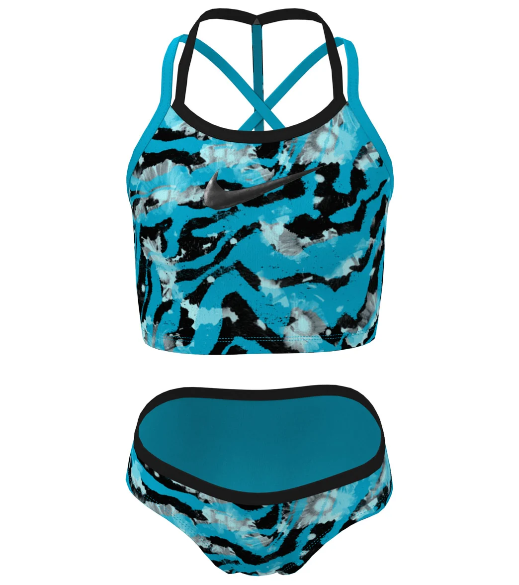 Nike Girls' Watercolor Two Piece Midkini Set (Big Kid) - Image 10