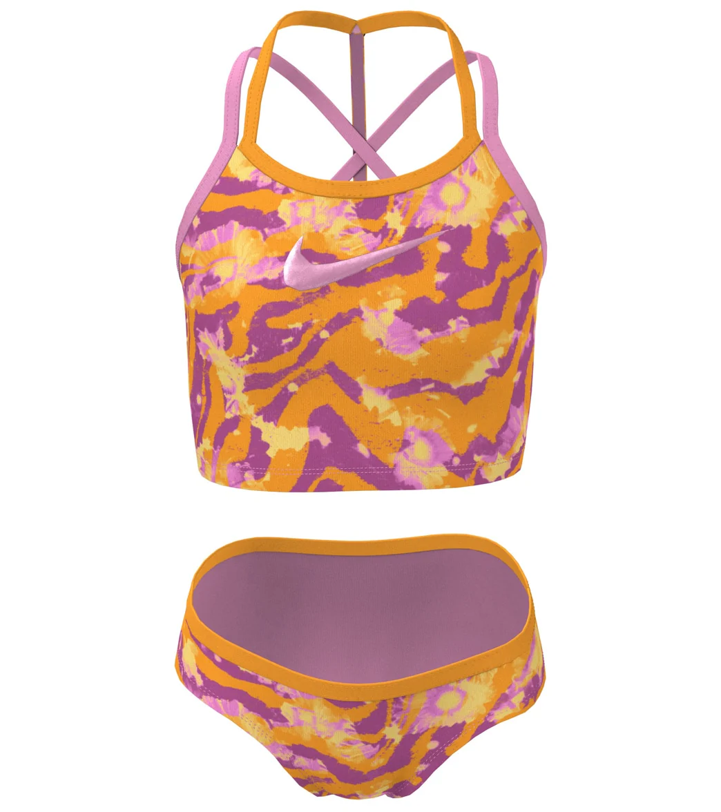 Nike Girls' Watercolor Two Piece Midkini Set (Big Kid) - Image 5