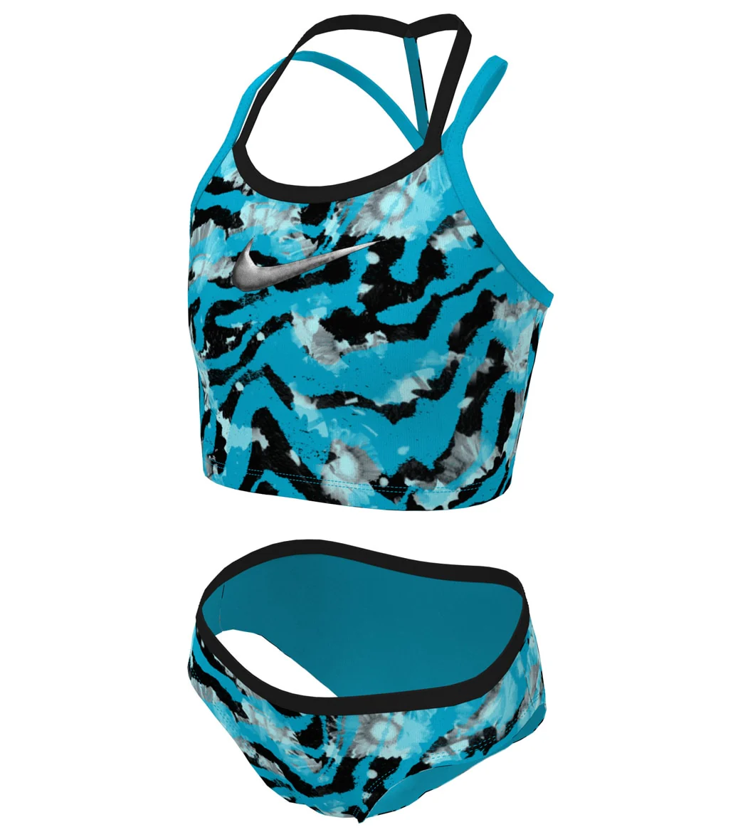 Nike Girls' Watercolor Two Piece Midkini Set (Big Kid) - Image 7