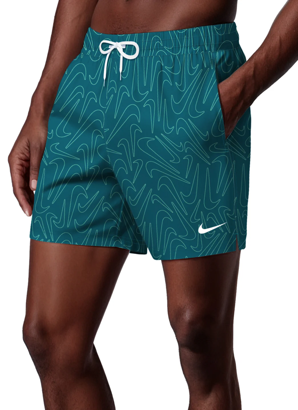 Nike Men's Breaker Tossed Swoosh 10" Volley Swim Trunk - Image 8