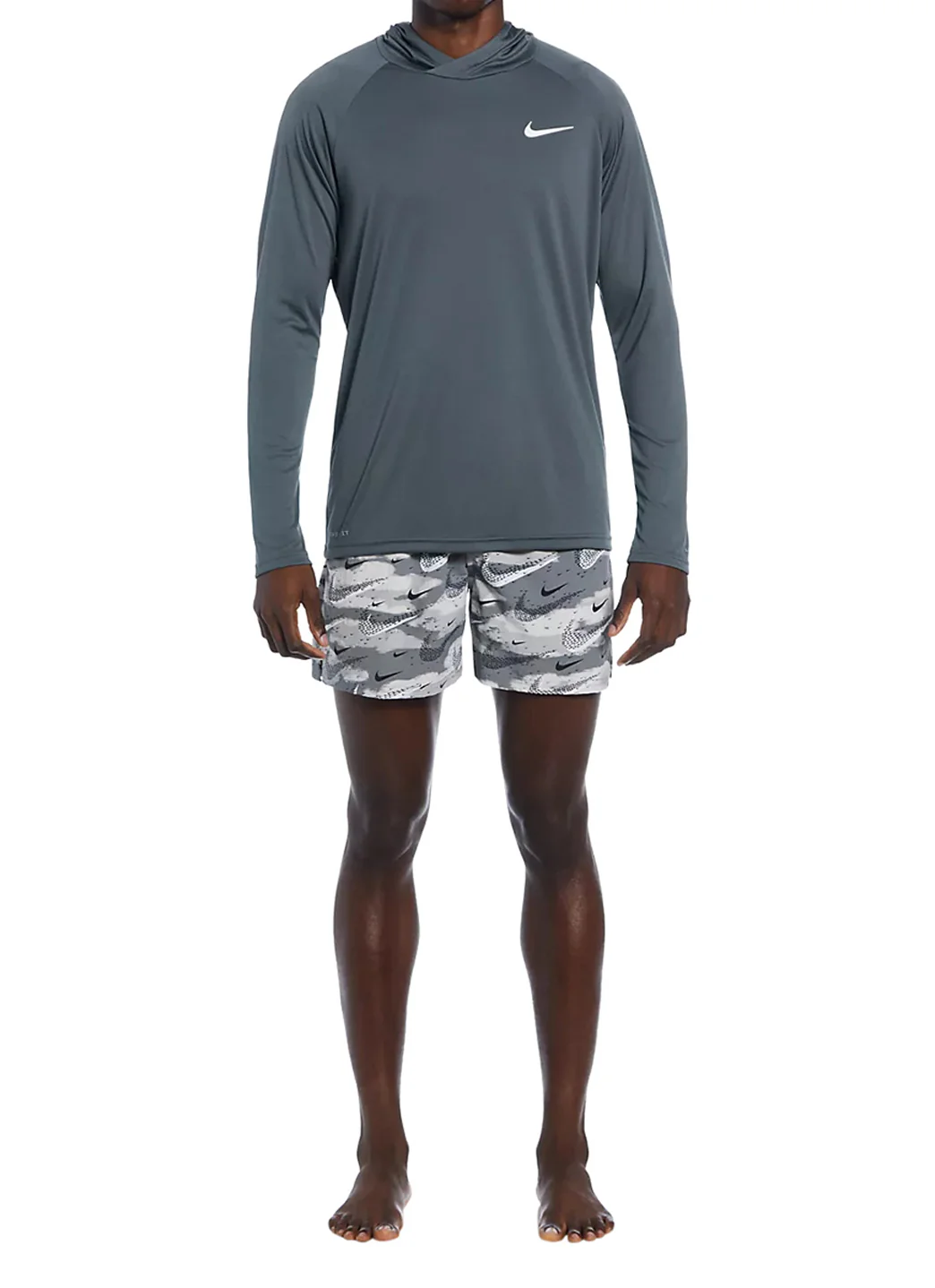 Nike Men's Essential Long Sleeve Hooded Hydroguard Swim Shirt - Image 3
