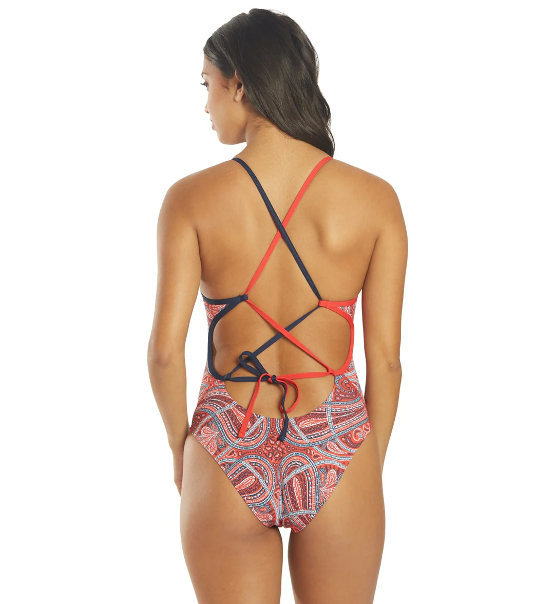 Nike Women's Bandana Lace Up Tie Back One Piece Swimsuit - Image 17