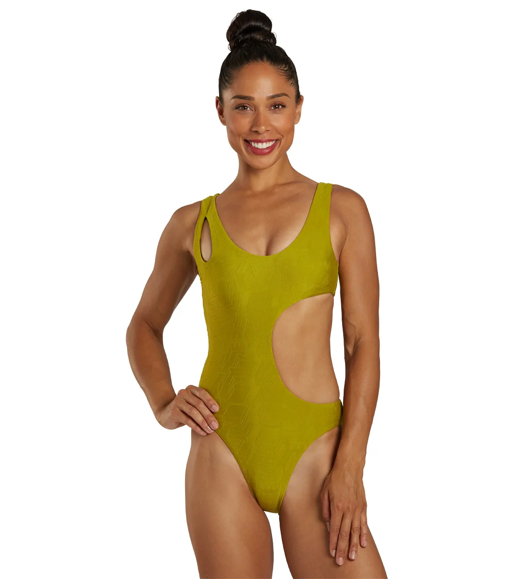 Nike Women's Block Texture Cut-Out One Piece Swimsuit - Image 13