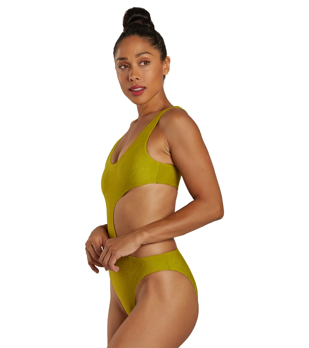 Nike Women's Block Texture Cut-Out One Piece Swimsuit - Image 4