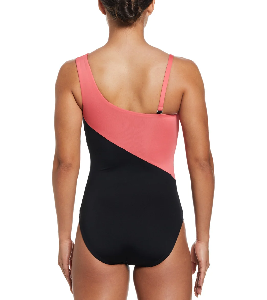 Nike Women's Colorblock Asymmetrical One Piece Swimsuit - Image 2