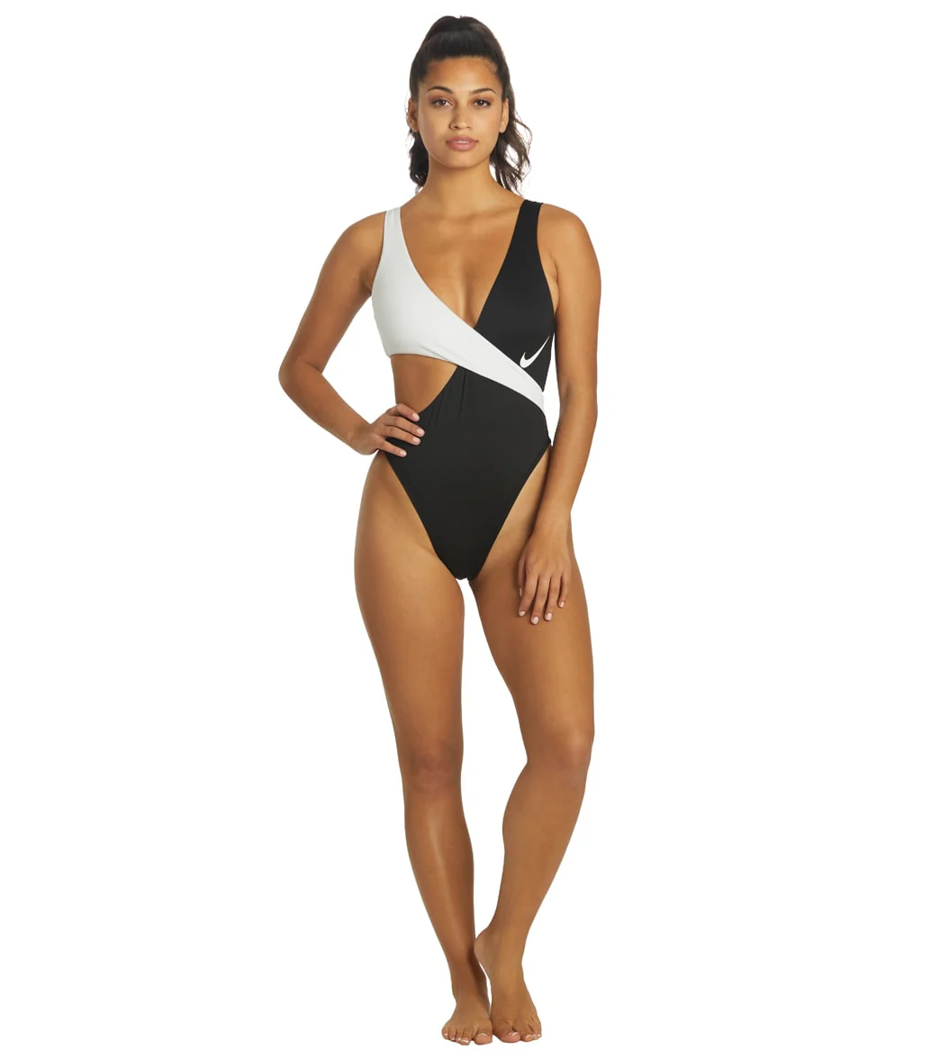 Nike Women's Colorblock Crossover One Piece Swimsuit - Image 11