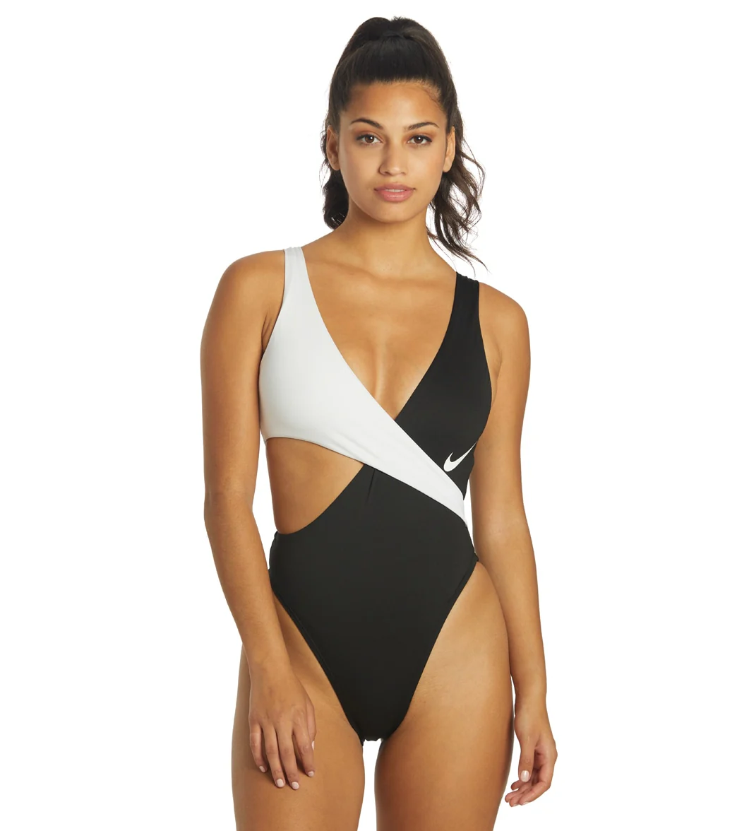 Nike Women's Colorblock Crossover One Piece Swimsuit - Image 14
