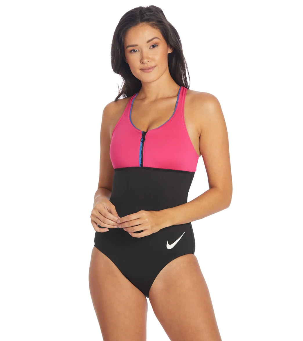 Nike Women's Colorblock Racerback One Piece Swimsuit