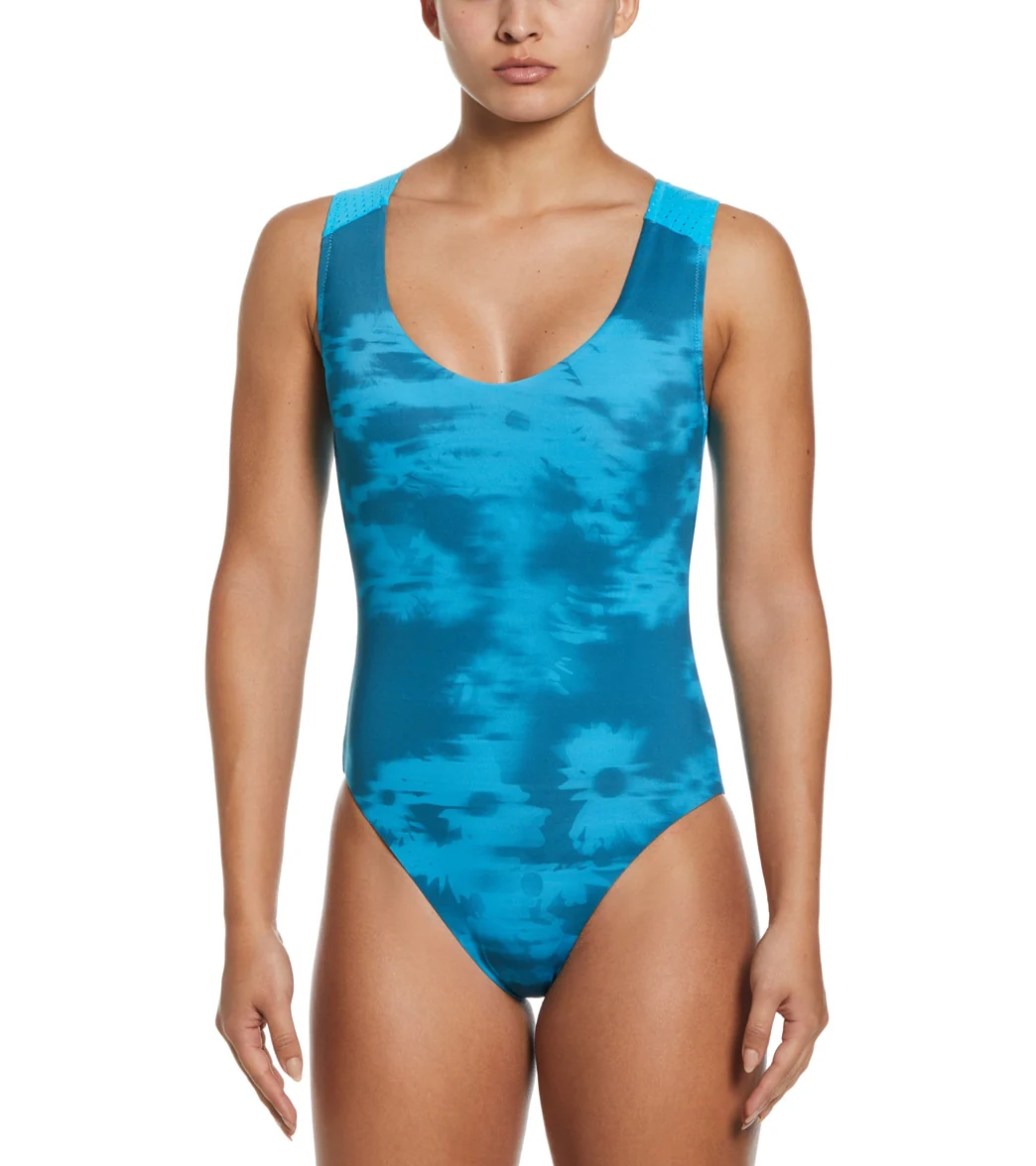 Nike Women's Floral Fade Keyhole Back One Piece Swimsuit - Image 15