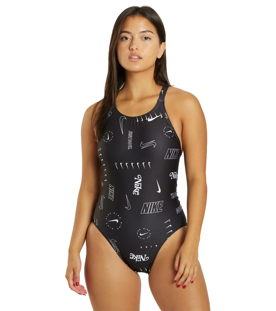 Nike Women's Hydrastrong Multi Print Fastback One Piece Swimsuit - Image 30