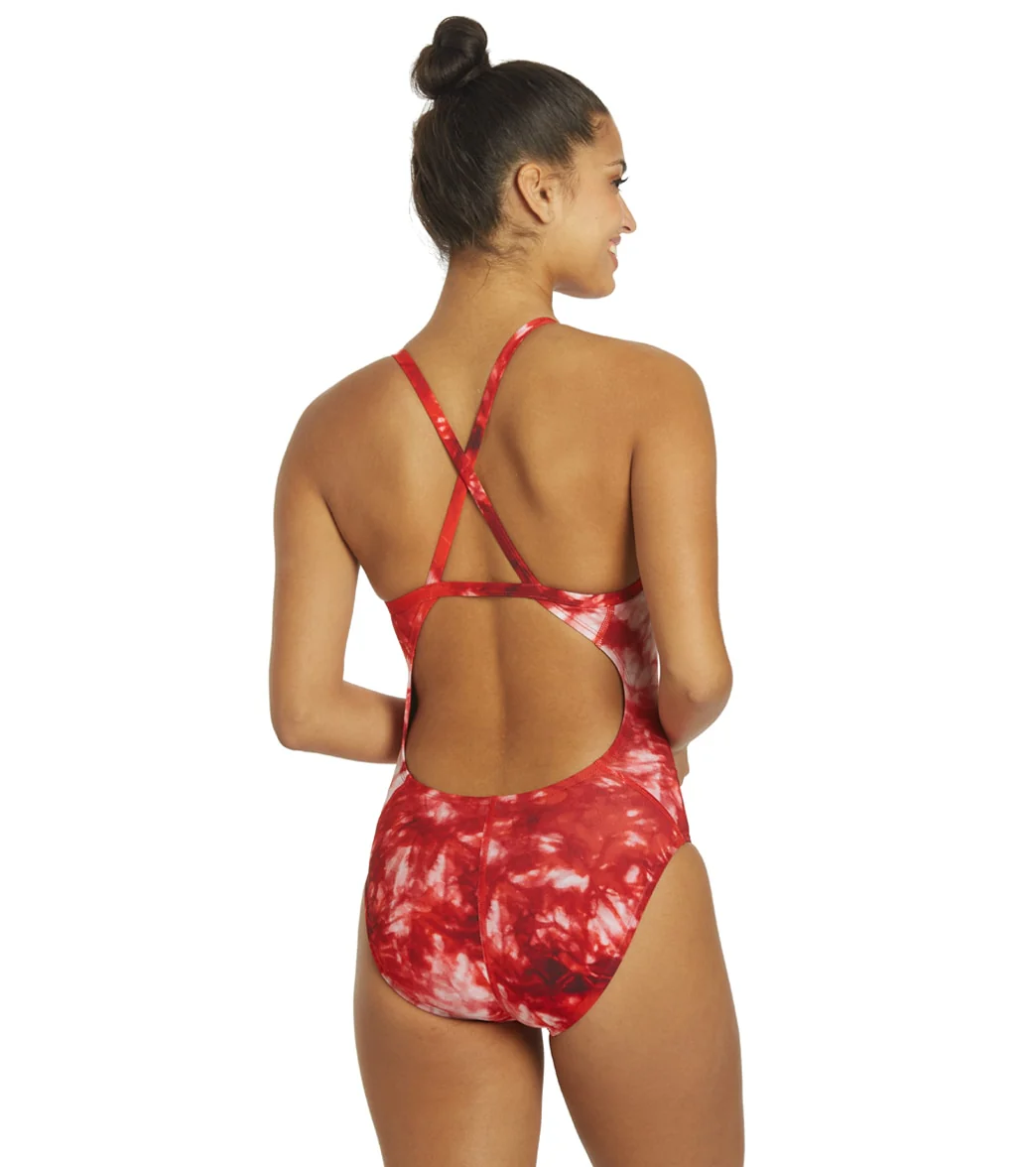 Nike Women's Hydrastrong Tie Dye Crossback One Piece Swimsuit - Image 9