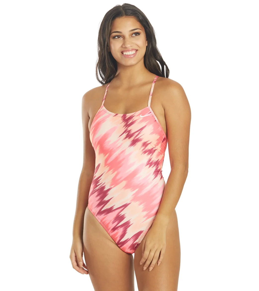 Nike Women's Immiscible Lace Up Tie Back One Piece Swimsuit - Image 14