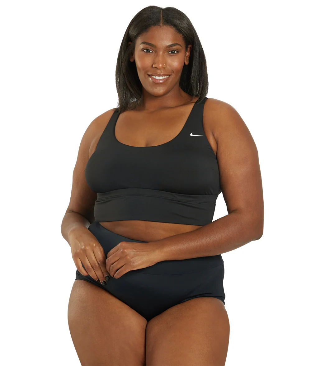 Nike Women's Plus Size Essential Scoop Neck Midkini Top - Image 10
