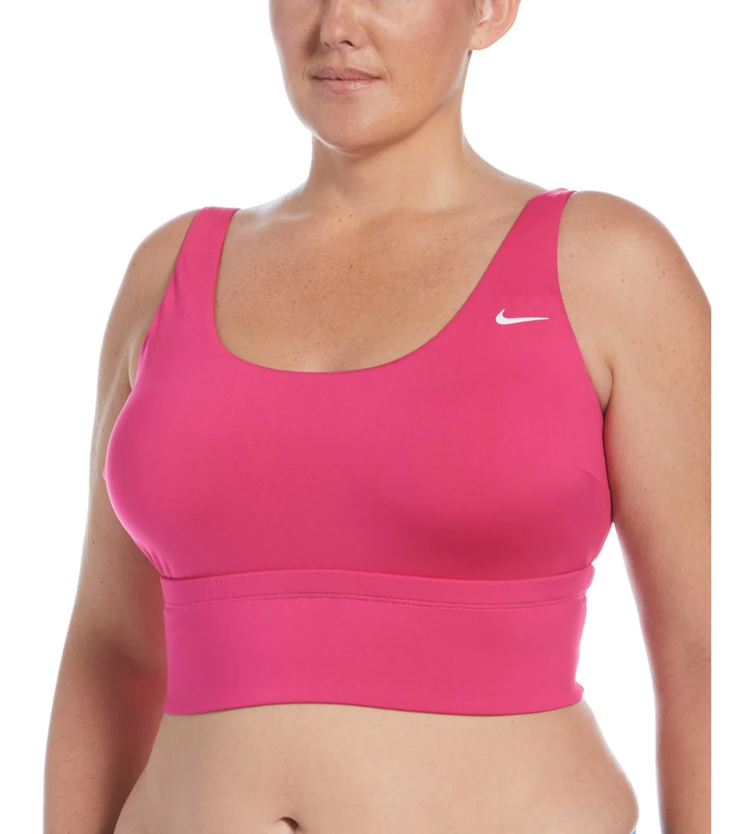Nike Women's Plus Size Essential Scoop Neck Midkini Top - Image 4