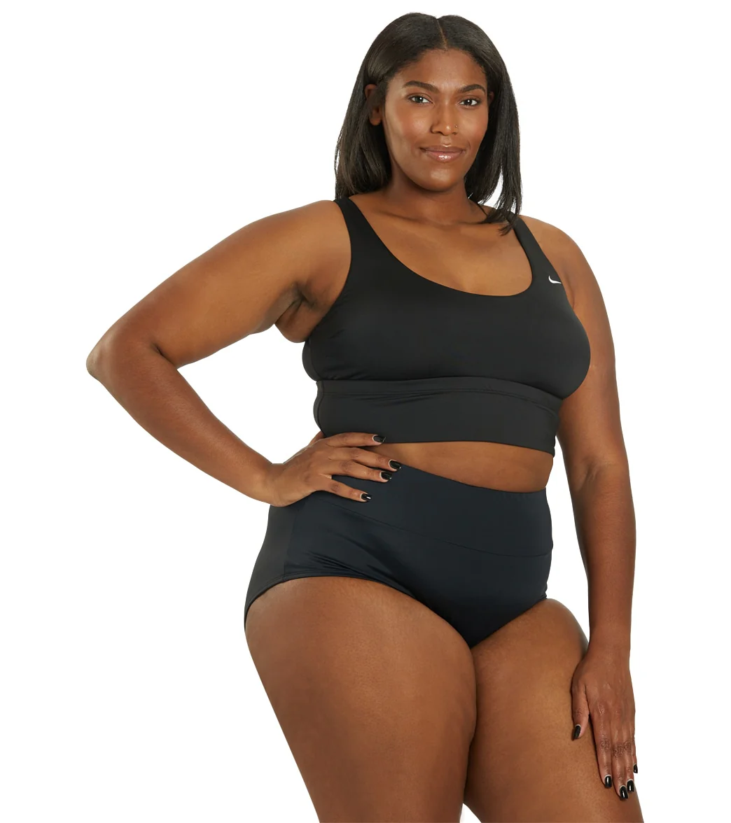 Nike Women's Plus Size Essential Scoop Neck Midkini Top - Image 6