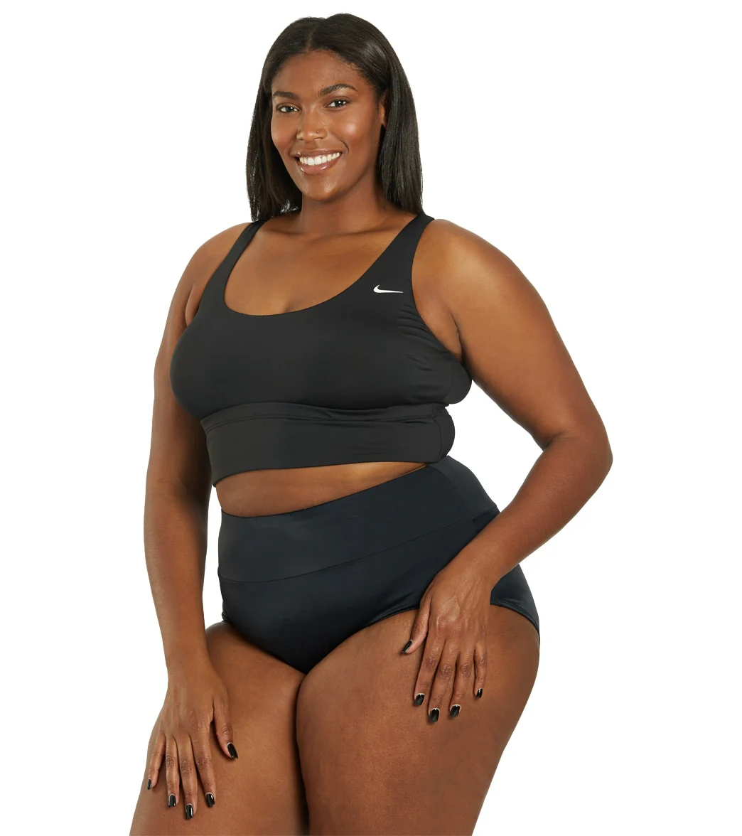 Nike Women's Plus Size Essential Scoop Neck Midkini Top - Image 8