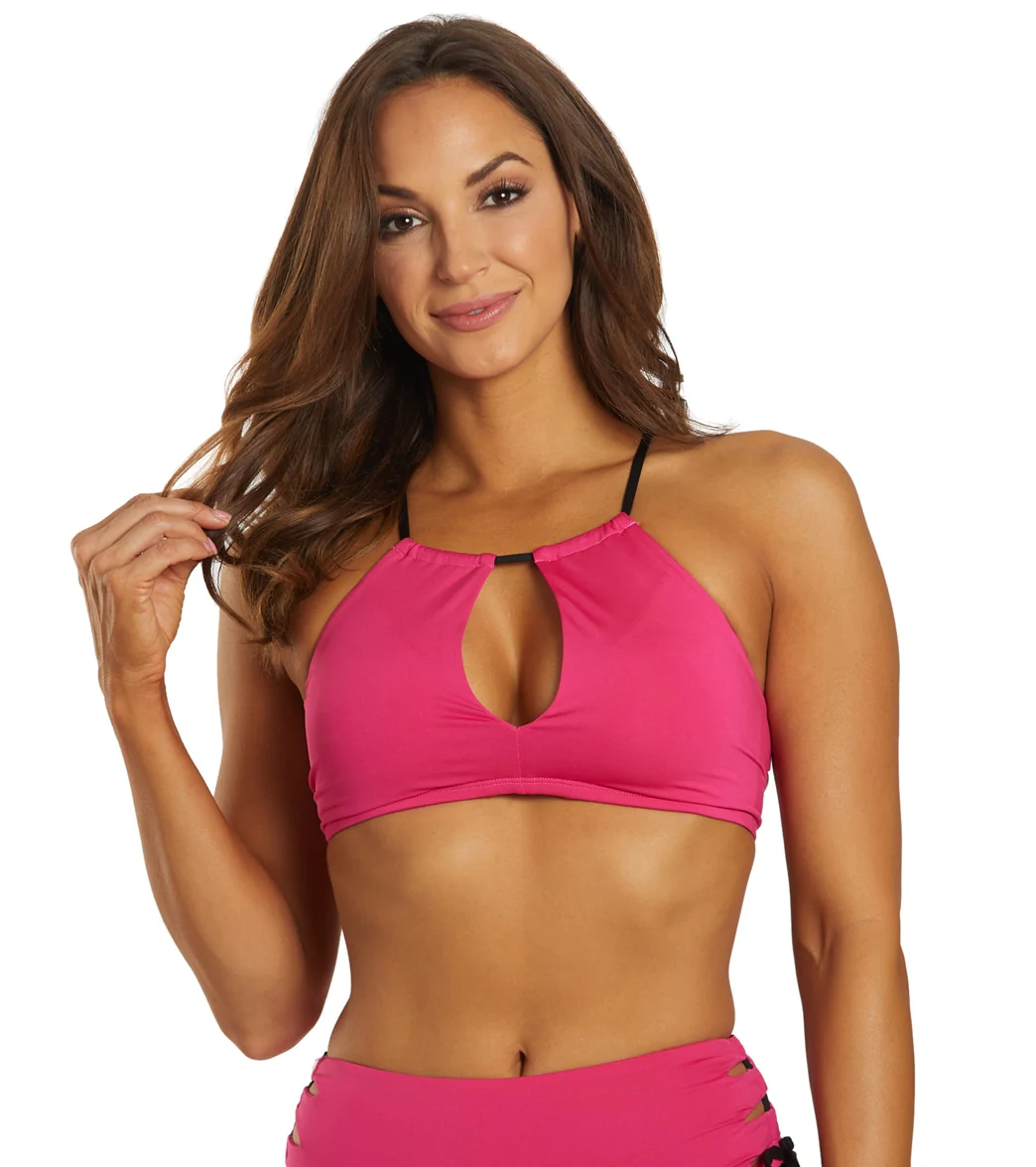 Nike Women's Solid Lace-Up High Neck Bikini Top - Image 23