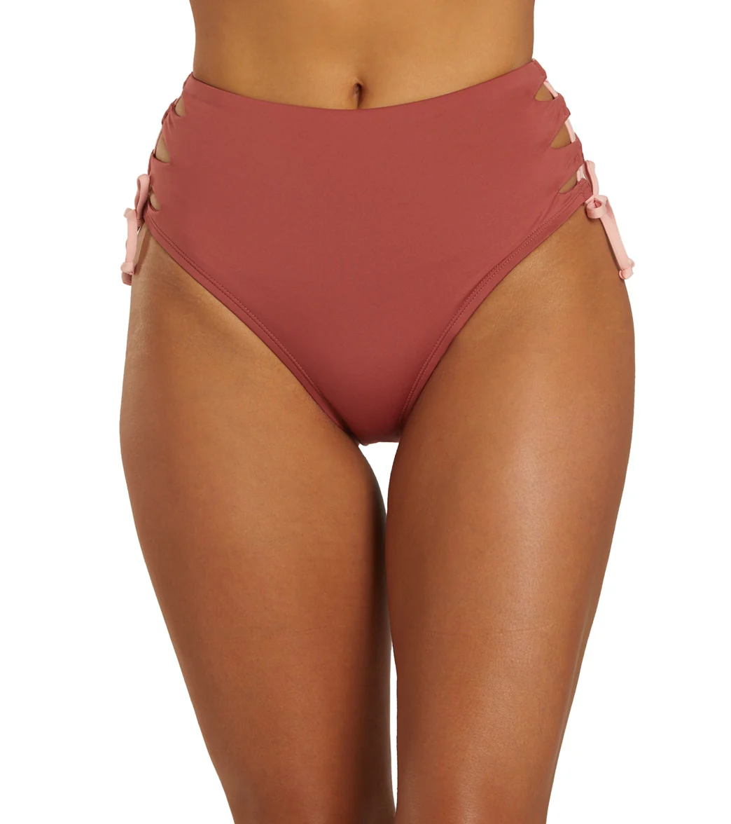 Nike Women's Solid Lace-Up High Waist Cheeky Bottom - Image 21
