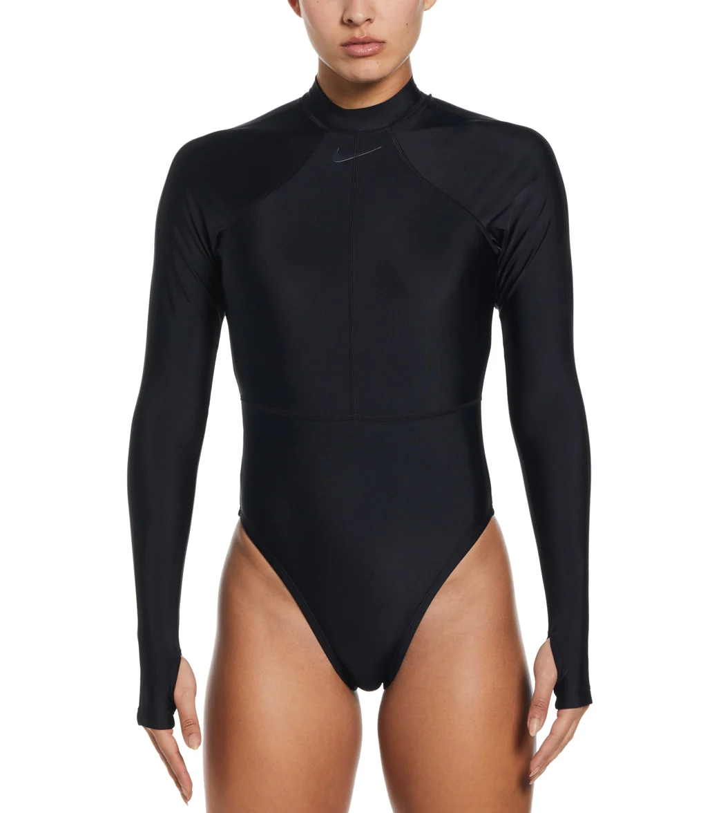 Nike Women's Solid Victory Long Sleeve One Piece Swimsuit - Image 10