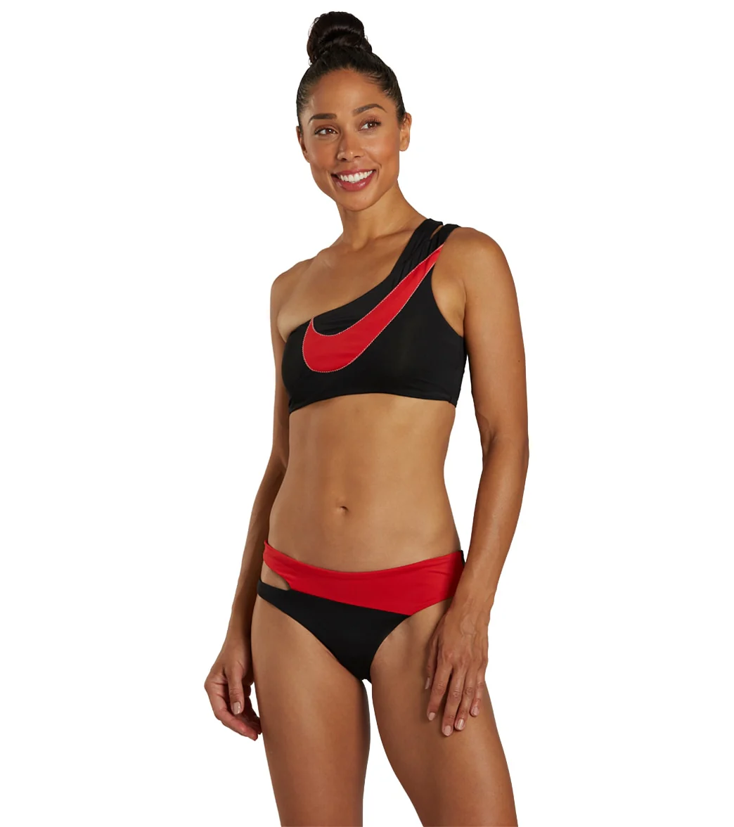 Nike Women's Swoosh Block Asymmetrical Bikini Bottom - Image 11