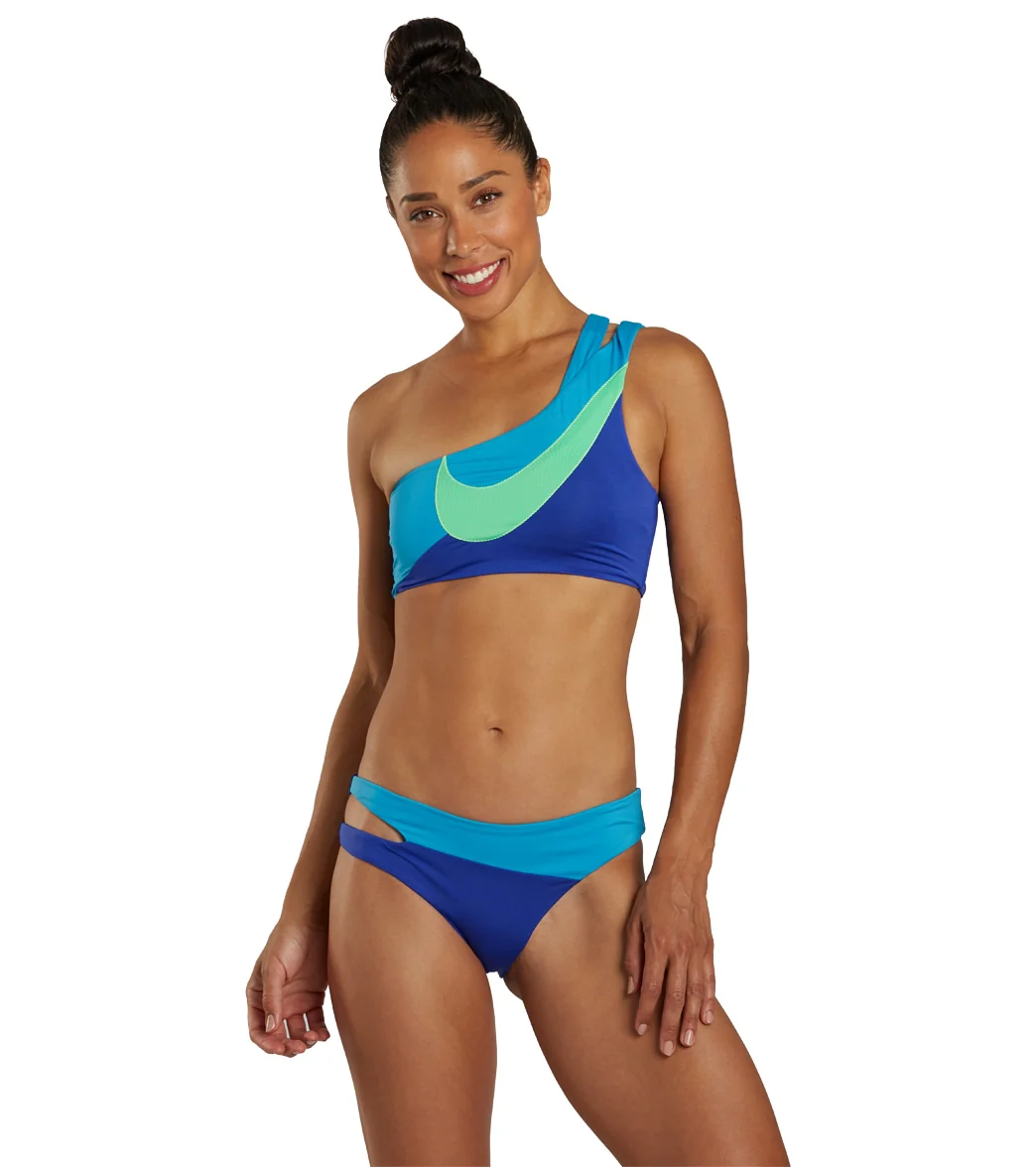 Nike Women's Swoosh Block Asymmetrical Bikini Bottom - Image 4