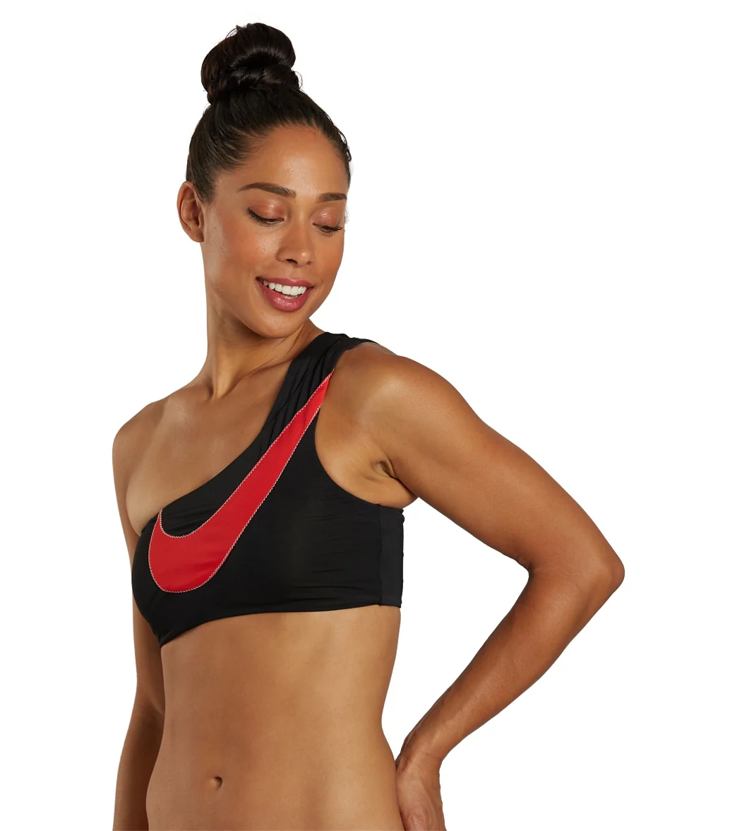 Nike Women's Swoosh Block Asymmetrical Bikini Top - Image 10