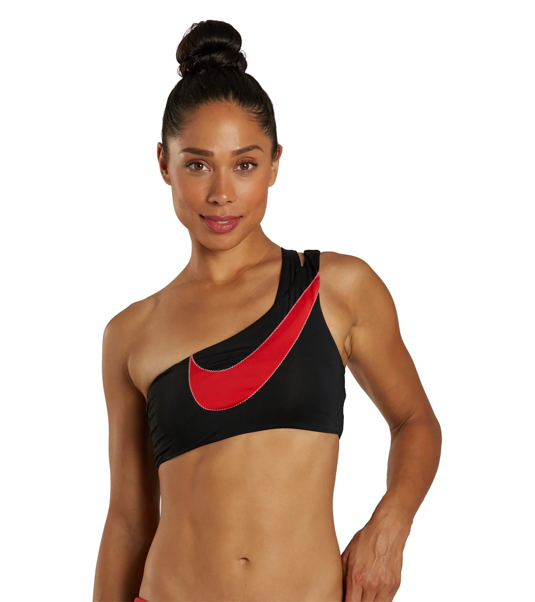 Nike Women's Swoosh Block Asymmetrical Bikini Top - Image 12