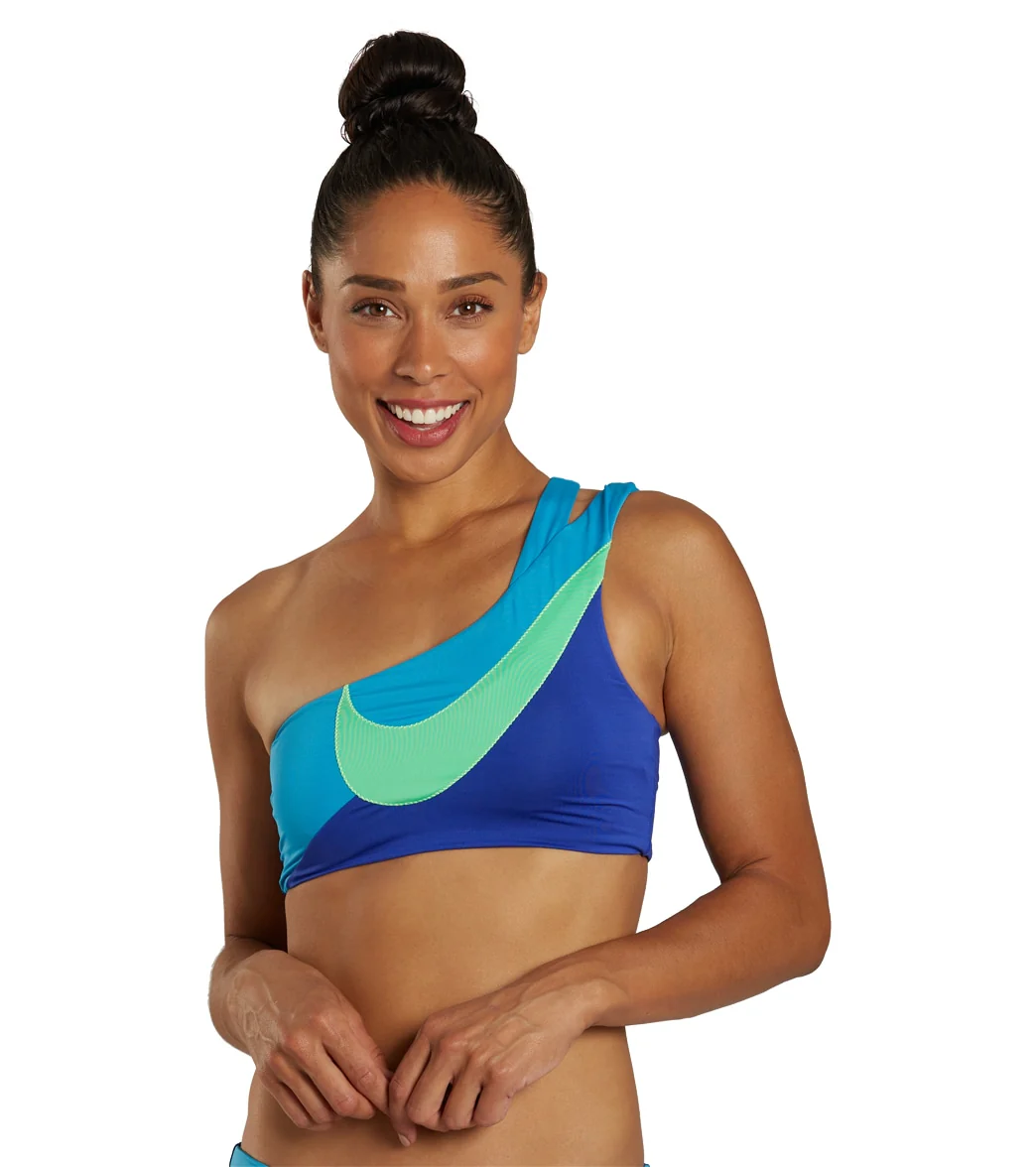 Nike Women's Swoosh Block Asymmetrical Bikini Top - Image 13
