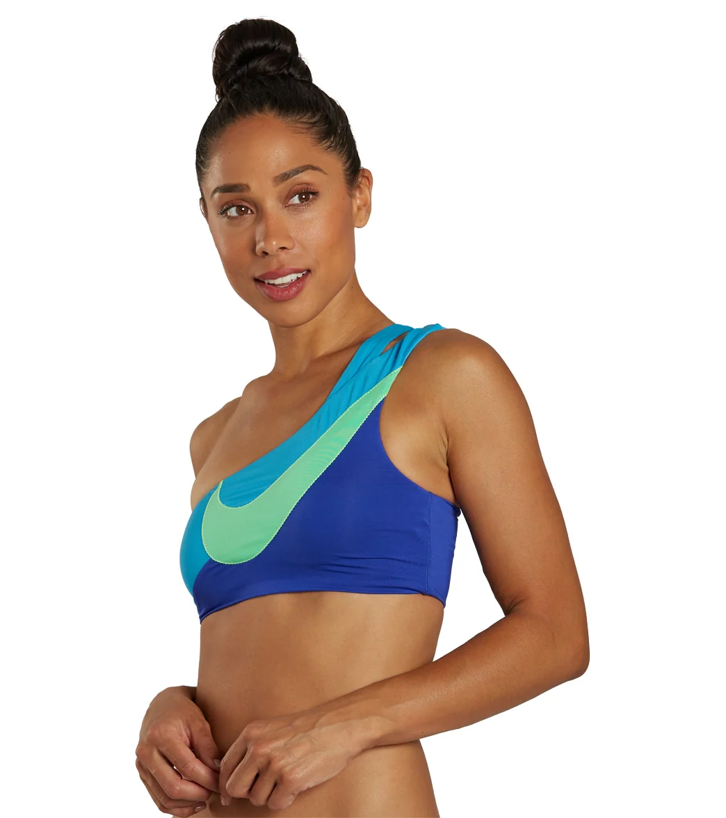 Nike Women's Swoosh Block Asymmetrical Bikini Top - Image 4